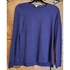 J Jill Merino Wool Long Sleeve Sweater Purple size XS Lightweight Soft Washable
